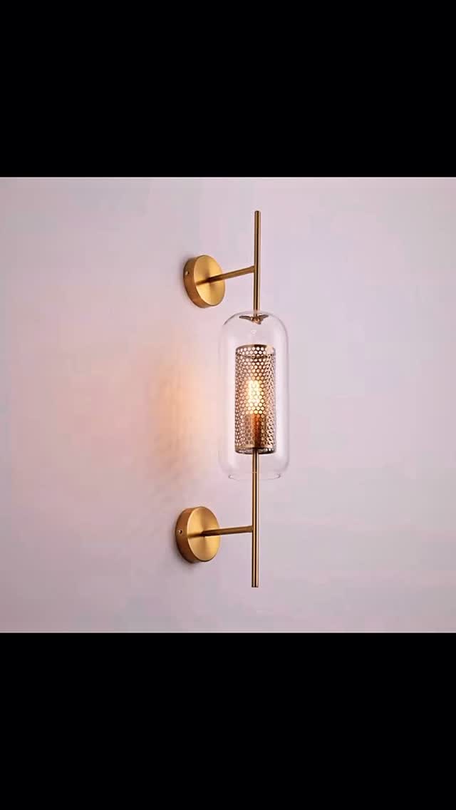 Cylindrical Glass Shade Wall Light