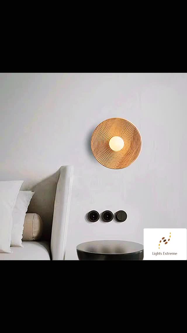 Raffia and Wood Wall Light